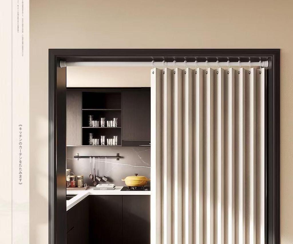 Premium Imitation Linen Door Curtain for Bedroom, Kitchen, and AC Shading