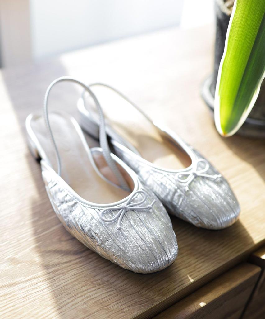 Slingback-Pumps mit elastischer Ferse für Größe [Sest] Damen, 24,0 cm, silber, dnp4001-SIL-240