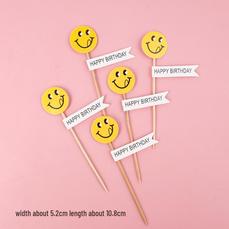 Sushi Cartoon Cupcake Toppers & Ice Cream Flag Picks for Happy Birthday Desserts
