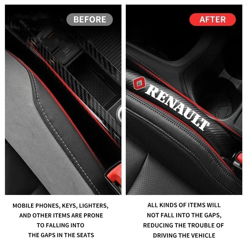 Kołpaki 1/2 szt. Włókno węglowe Wnętrze samochodu Wypełniacz szczeliny siedzenia Podkładka do Renault Captur Megane Clio Arkana Line Koleos Kwid Duster
