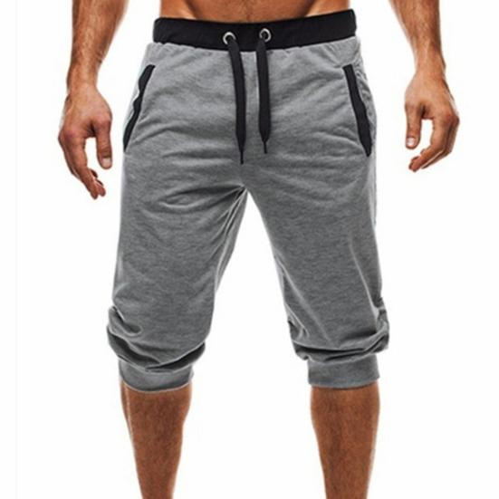 Men Summer Harem Pants Slacks Shorts Sport Sweatpants Drawstring Jogger Trousers