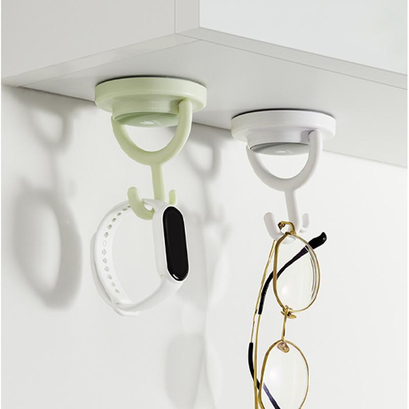 Drehbarer Saugknapfhaken Flacher und gebogener Haken Wand Starkes Vakuum Selbstverriegelnd Bohrfrei Tragfähig Klebehaken