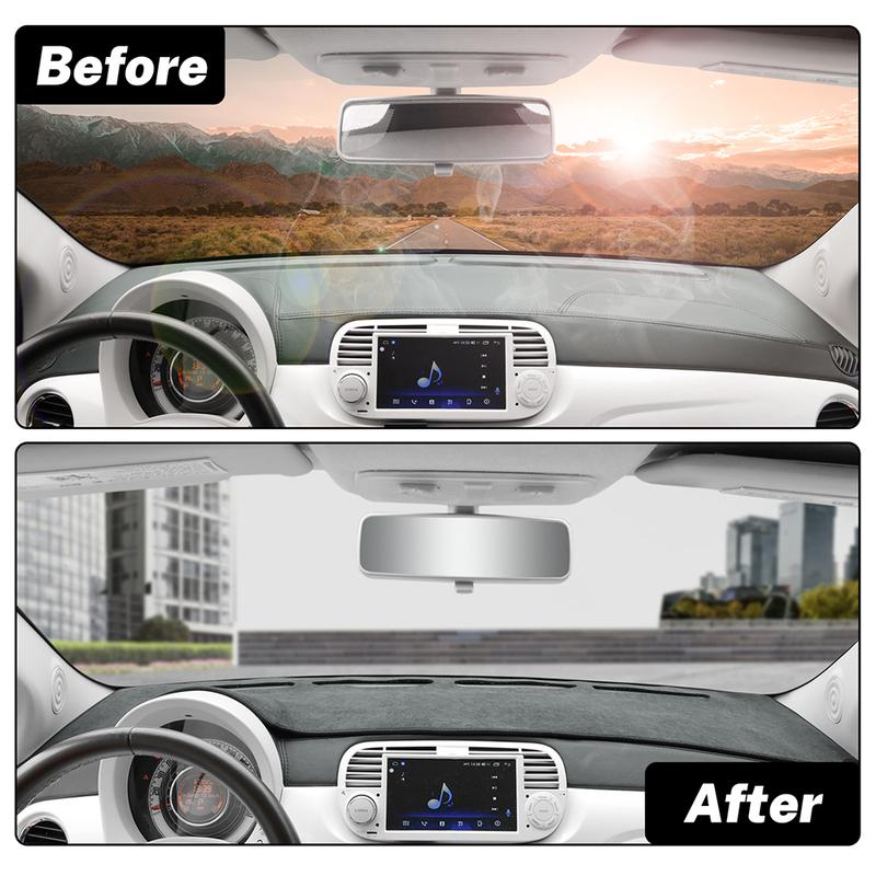 Flanell Armaturenbrettabdeckung Für Fiat 500 2008-2023 Abarth 595 2012 2013-2023 Linkslenker Rechtslenker Auto Armaturenbrett Sonnenschutzmatte Teppichpolster Zubehör