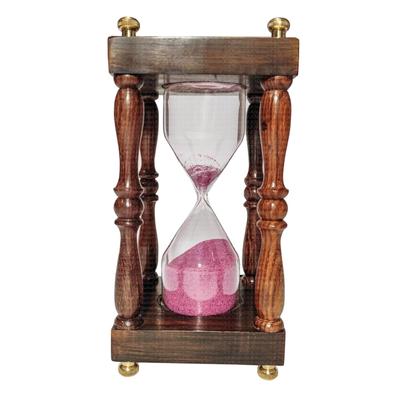 10 Min Wooden Chess Hourglass Sand Timer with Pink Sand, Gifts for Dads Men Women Seniors Retirement Anniversary, Christmas Decor