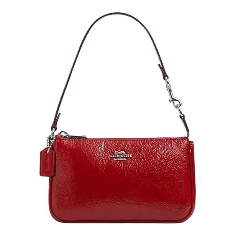 Coach Nolita 19 Brand Logo Zipper Closure Cow Leather Hand Shoulder Bag Small Size Women's Red
