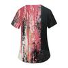 Women's V-Neck Short Sleeve Scrub Top with Pockets Halloween Print for Work