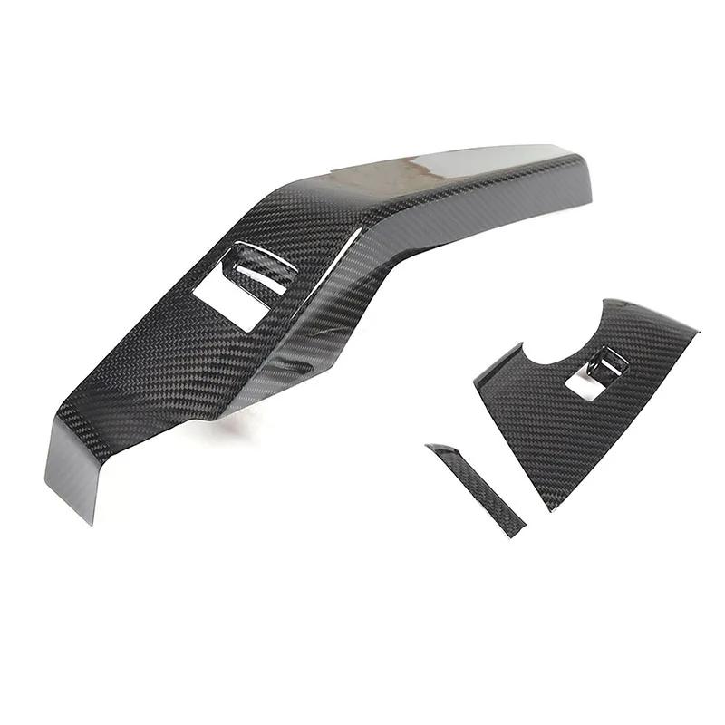 For Chevrolet Corvette C7 2014-2019 Real Carbon Fiber Car Door Window Lift Switch Frame Cover Trim Sticker Car Accessories