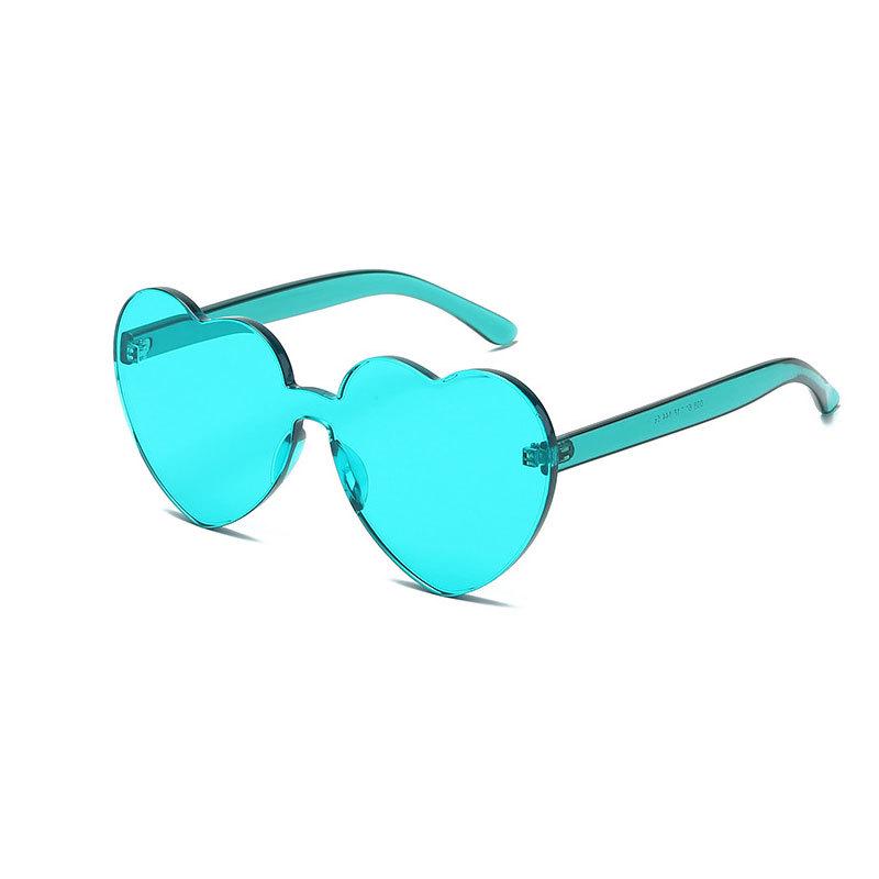 Heart-Shaped Frameless Peach Sunglasses: Perfect for Pool, Picnic, and Party