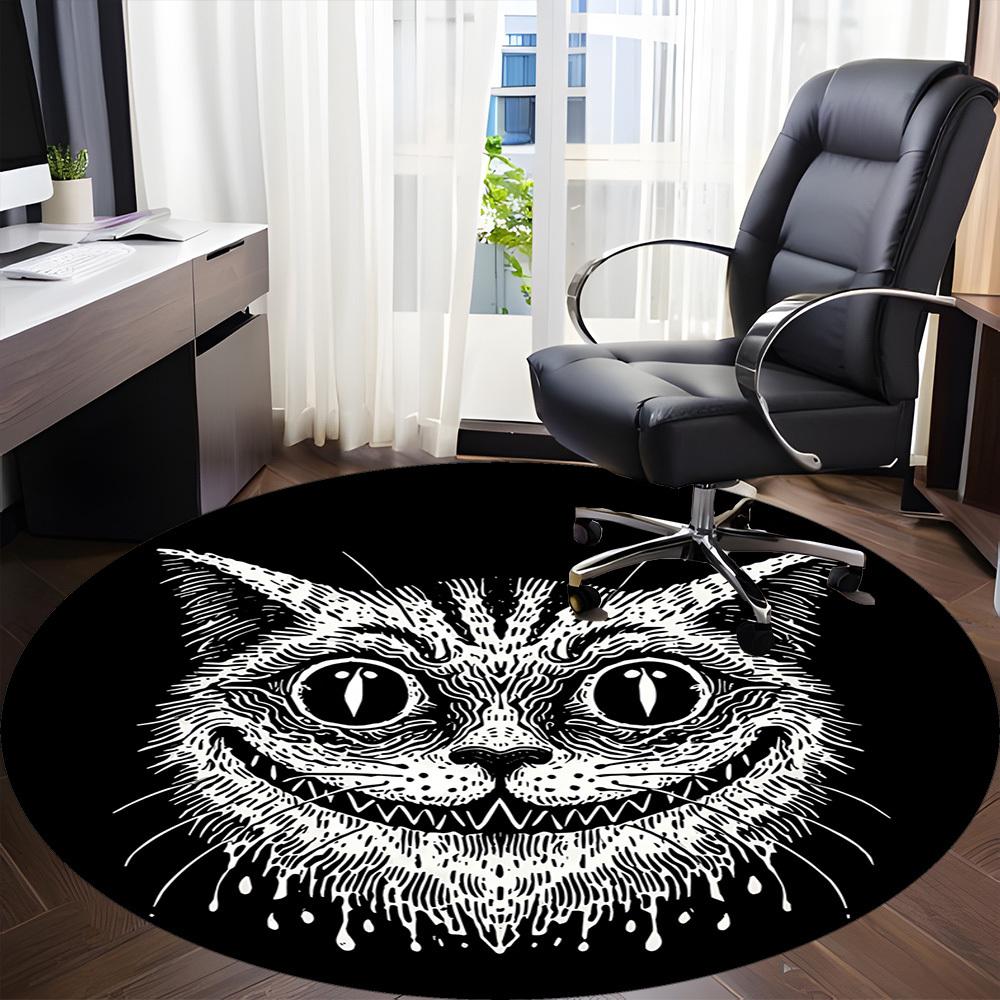 1pc Whiskers Whimsy Office Round Area Rug, Under Office Chairs Bedroom Living Room Home Decor, Room Deco, Available in Various Sizes