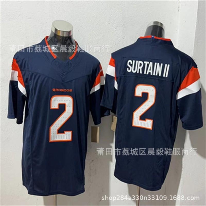 Mens NFL Style Rugby Jersey With Embroidered Numbers 7 Elway 33 Williams 10 Nix 2 Broncos Team