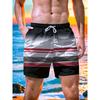 Simple Fashion Striped Pattern Beach Shorts For Men Summer Casual Daily Wear Printed Short Pants Loose Breathable Swim Trunks
