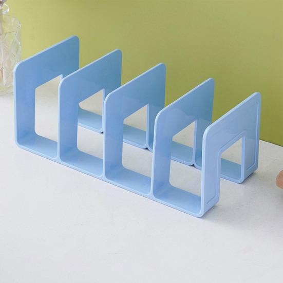 Modern Geometric Bookend Lattice Plastic Desktop Book Holder for Shelves Desk Space-Saving Multi-Purpose Organizer