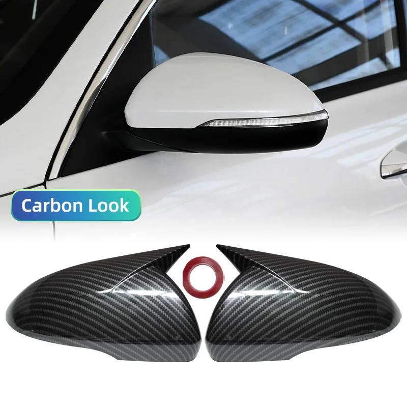 For Kia Optima K5 2016- Car Sticker Rearview Side Mirror Cover Wing Cap Exterior Door Rear View Case Trim Carbon Fiber Look