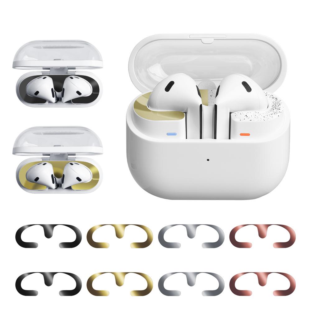 For Samsung Galaxy Buds3 Charging Case Bluetooth-compatible Earbuds Metal Sticker Anti-Dust Protective Decals