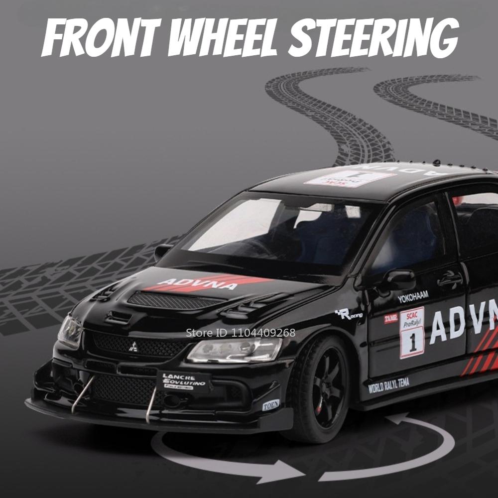 1:32 Scale MITSUBISHI EVO PAJERO Toy Car Model Alloy Diecast Rubber Tires Doors Opened Models Vehicles Gifts for Children