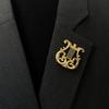 Medieval Elegant Harp Brooch, High-End Women'S Retro Dumb Gold Pin, Small Fragrant Temperament, Blazer, Corsage Accessories