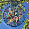Colorful Geometric Metal Wind Chime Outdoor Garden Decor Soothing Sound Hanging Ornament for Patio Porch Christmas Thanksgiving Gifts