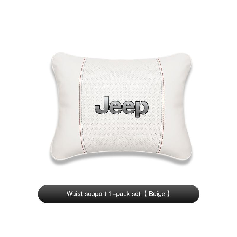 For Jeep Renegade Willys Wrangler JL JK Grand Patriot Suede Car Neck Pillow Headrest Lumbar Support Pillow Spine Protect sticker