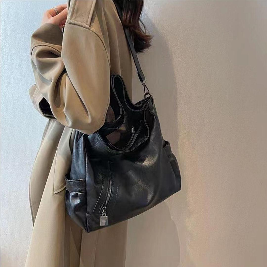 

Новая сумка через плечо большой емкости для женщин, модная универсальная текстура, элегантная сумочка с темпераментом, усовершенствованная сенсорная сумка Qintuote