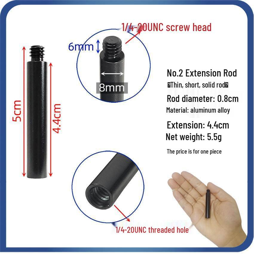 1/4  Mobile Phone Camera Tripod with Metal Live Streaming Light Extension Rod Connector
