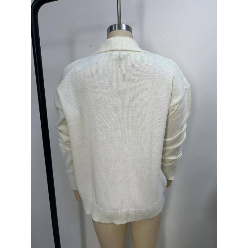 Damen S Gestrickter Knopf-Cardigan Pullover Mantel Einfarbige Langarm Freizeit