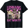 Lesben Essen Was Lustige Katze Gay Pride LGBTQ Wortspiel T-Shirt Unisex T-Shirt