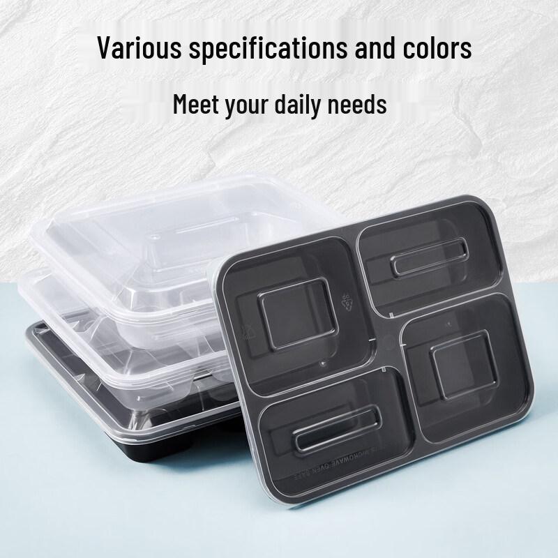 Caja de almuerzo para llevar Qīwēi desechable con múltiples compartimentos
