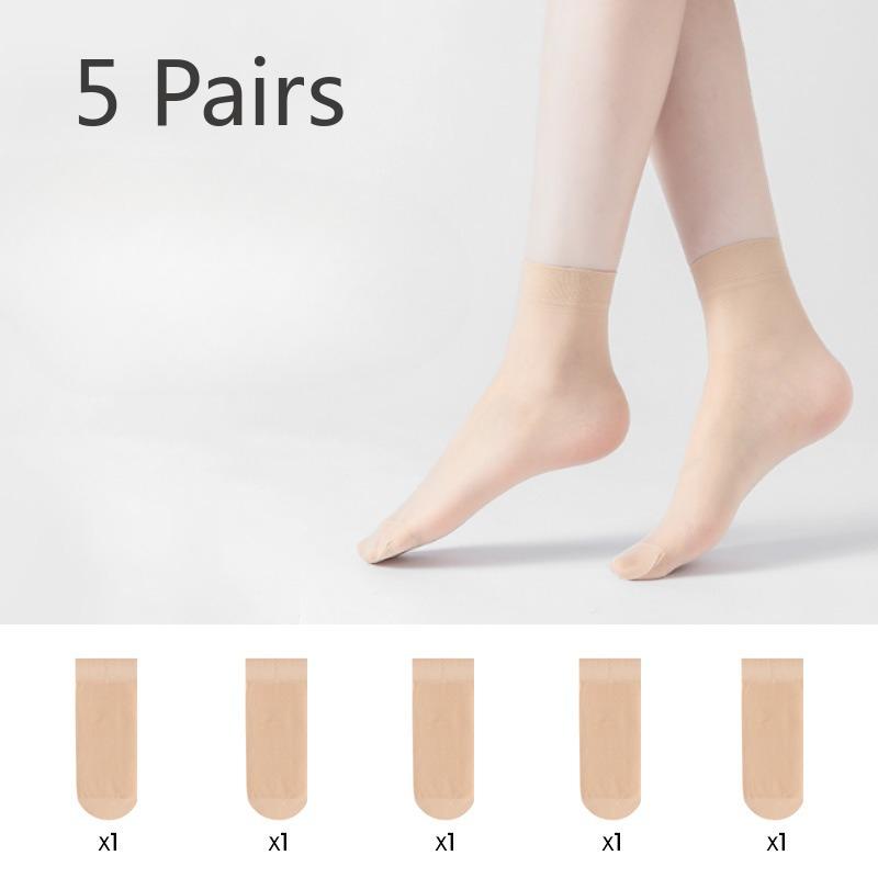 

5 пар женских летних ультратонких нескользящих невидимых носков-сеточек, устойчивых к зацепкам 5 Pairs телесный