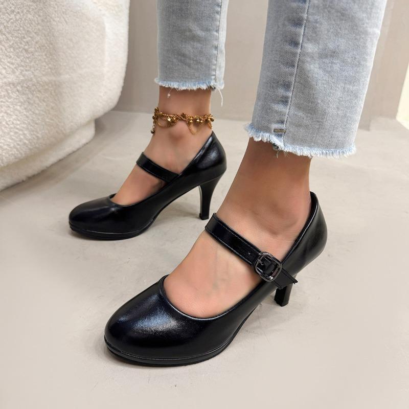 2025 Neue Damen Handgemachte High Heels Leder Spitze Flach Mary Jane Mittlere Absätze Tanzschuhe Damen Partykleid Pumps