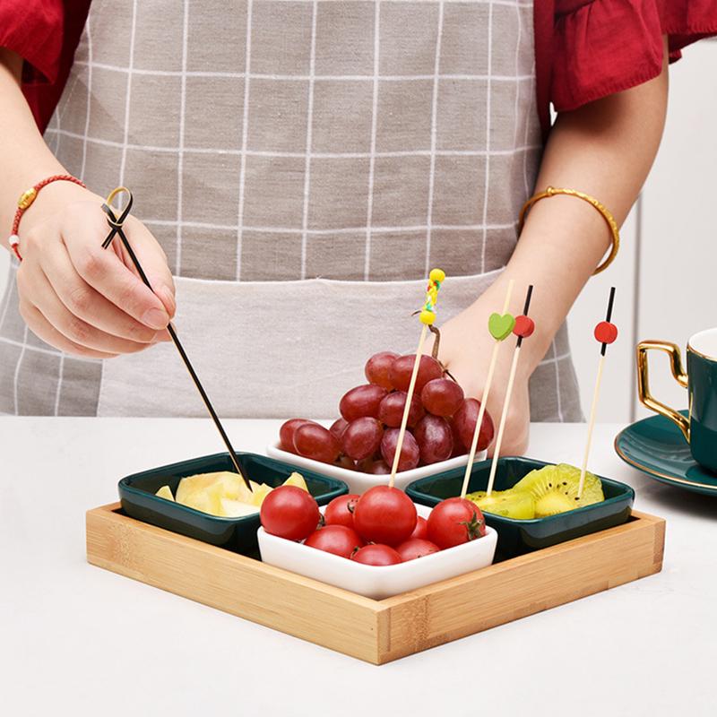 Disposable Bamboo Fork Party Buffet Fruit Fork Party Dessert Stick Forktableware