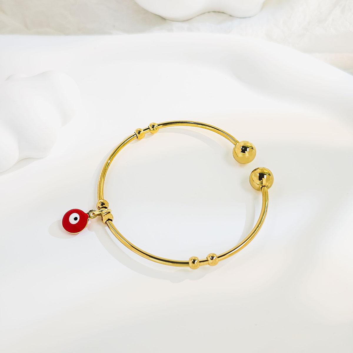 Retro Personality Devil S Eye Bracelet, Fashion Temperament, High-End Open Stainless Steel Bracelet For Women