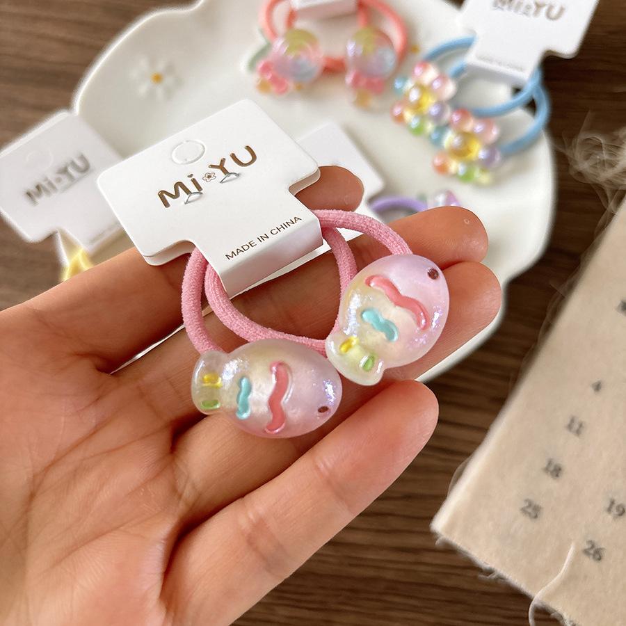 Süßes Cartoon Transparentes Kinder Stirnband Gebundenes Gummi Regenbogen Schmetterling Kopfschmuck Mädchen Kinder Haarschmuck