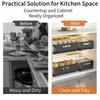 1pc/2pcs Pull-Out Cabinet Organizer Slide-Out Drawers Peel-and-Stick Heavy-Duty Kitchen Cupboard Storage Shelf Organizer