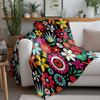 Vibrant Floral Print Fleece Blanket - Kids Teen Girls Boys Throw Soft Warm Cozy Bed Sofa Decoration Gift