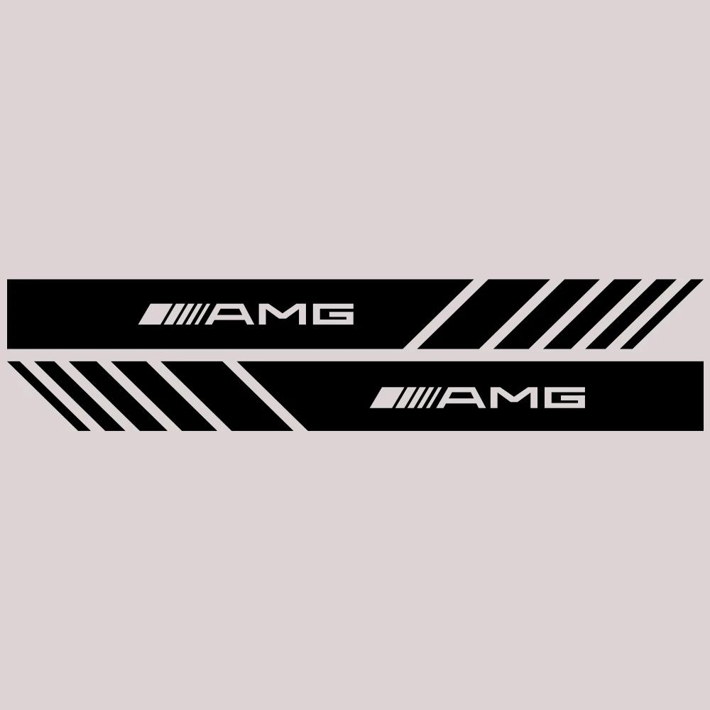 2PCS Car Badge Rearview Mirror Decor Sticker Vehicle Body Refit Decal for Mercedes Benz Amg W205 W211 W204 W212 W213 W203 W176