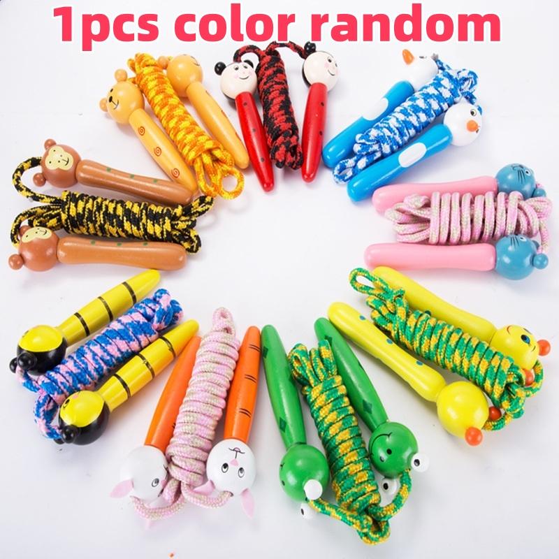 Cartoon Jump Rope Children s Cotton Jump Rope Wooden Handle Adjustable Cotton Weaving Fitness Jump Rope Exercise