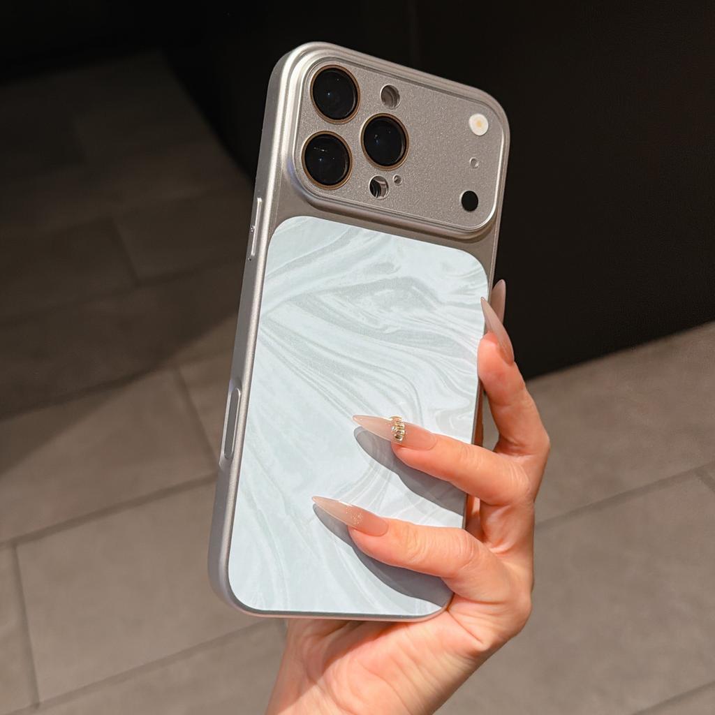 Applicable to iPhone17Promax second change mobile phone case water wave leather pattern AG electroplating matte Apple 16 all-inclusive