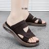 Fashion Summer Outdoor Sandals for Men Casual Sport Slippers PU Leather Non-slip Breathable Roman Shoes Beach Flip-Flop Garden Shoes