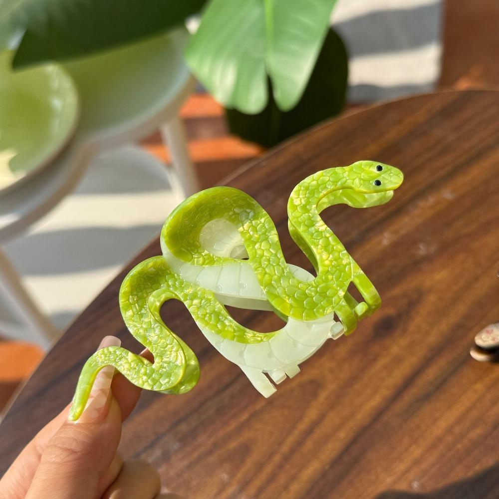 

Acetic Acid Snake Hair Clip Elegant Acetate Crab Clip Snake Hair Claw Hair Styling Accessory кавовий