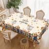 1 Autumn Harvest Scarecrow Tablecloth - Durable Polyester Rectangular Tablecloth With Autumn Leaves And Pumpkin.
