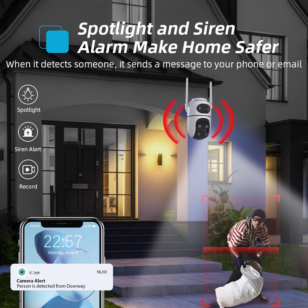 ICSEE Dual-Screen WiFi 8MP Outdoor Ultra-Clear Binocular Camera Monitor