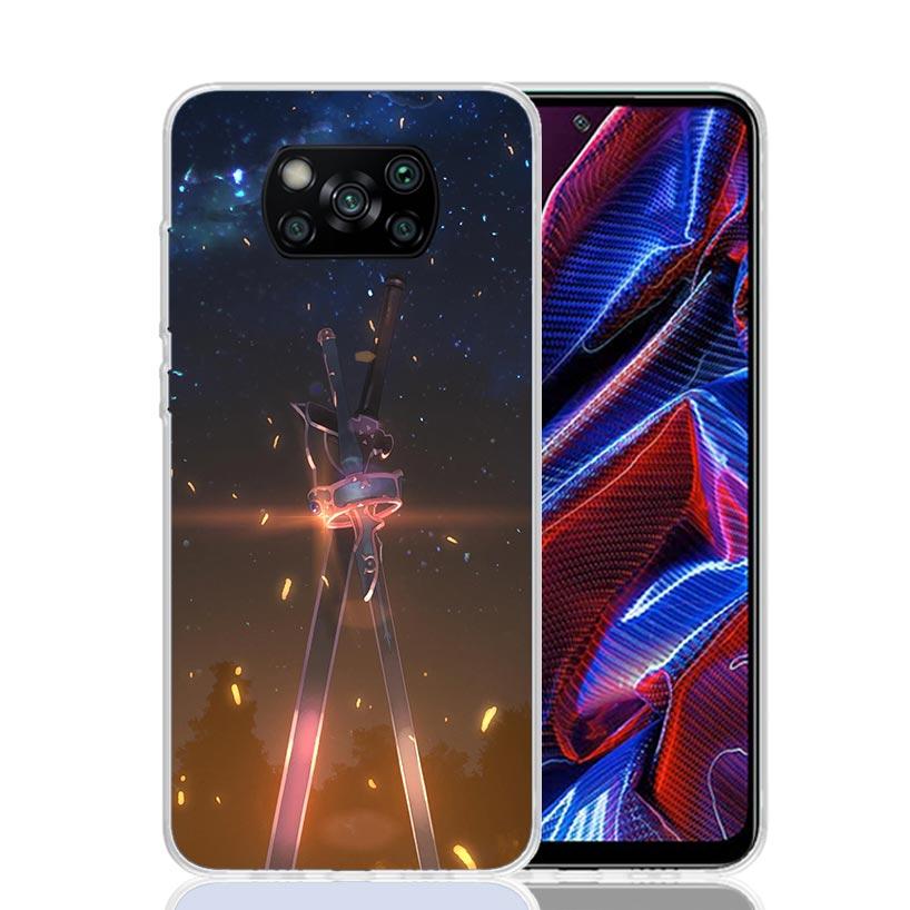 Anime Sword Art Online SAO Phone Case For Xiaomi Poco X7 X6 X5 Pro F7 Ultra Redmi 15C 15 13 13C 12 12C 10 10A 10C 9 9A 9C 9T Cov