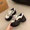 Popular High-end Versatile Little White Shoes Heightened Thick Baseplate Shoes Women's 2025 New Autumn Leisure Sports Muffin Shoes