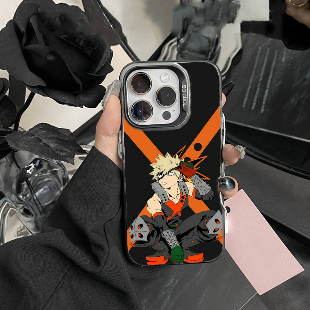 Katsuki Bakugo-Hero Academia Handyhülle Für IPhone 16 17 15 14 12 13 Pro Max Schwarze Farbe Stoßfeste Hülle