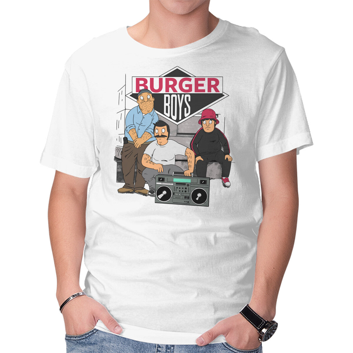Unisex Crew Neck T-Shirt Burger Boys Graphic Short Sleeve Casual Tee S