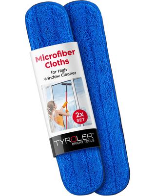 Tyroler Bright Tools Replacement Microfiber Cleaning Cloths 2 Pack For Use with High Window Cleaners Super Soft Highly Absorbent Cloths Great for