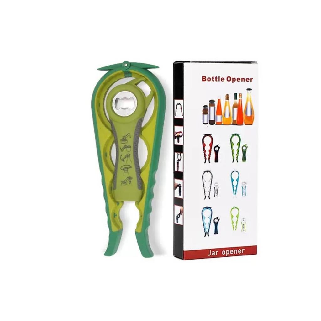 HOMZY Can Opener Multi Functional Four In One Beverage Bottle Opener Cap Twister Four Position Can Opener Anti Slip Cap Twister