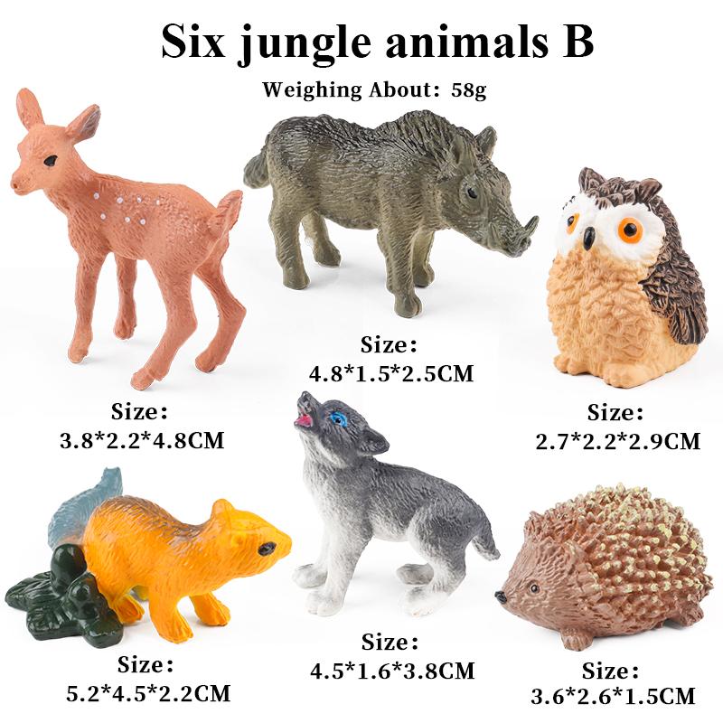 

Oenux Мини Дикие Дикие Лесные Животные Насекомое Динозавр Модель Сова Лиса Белка Еж Лиса Лягушка Фигурки Топперы для Торта Детская Игрушка Подарок