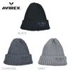 AVIREX Double Knit Cap Watch Cap Logo Embroidery (JP, One Size, 57.0 cm-59.0 cm, gray)