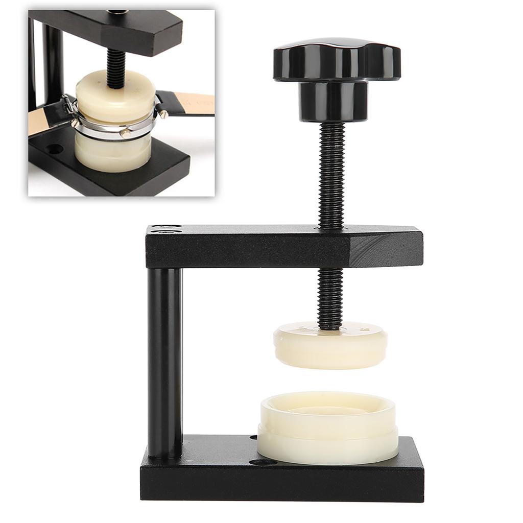 Screw Type Watch Crystal Front Back Case Cover Press Tool with 12 Dies Pressing Repair Kit Tool